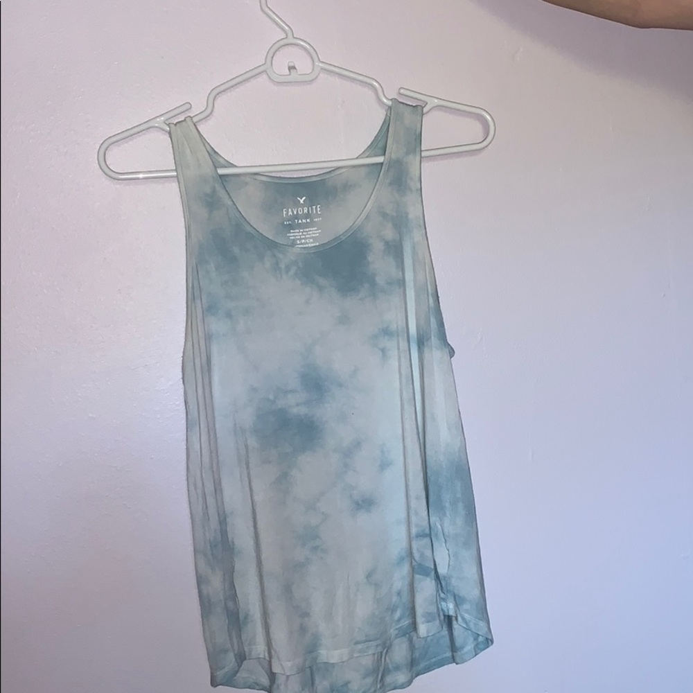 Light blue tie dye tank top